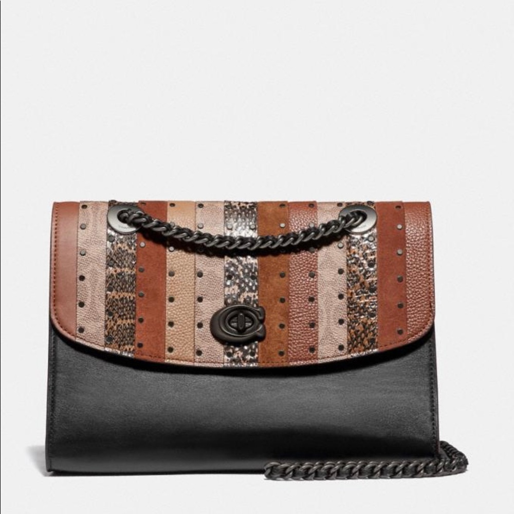Coach Exotic Patchwork Stripe Parker, little scratch in front of the bag